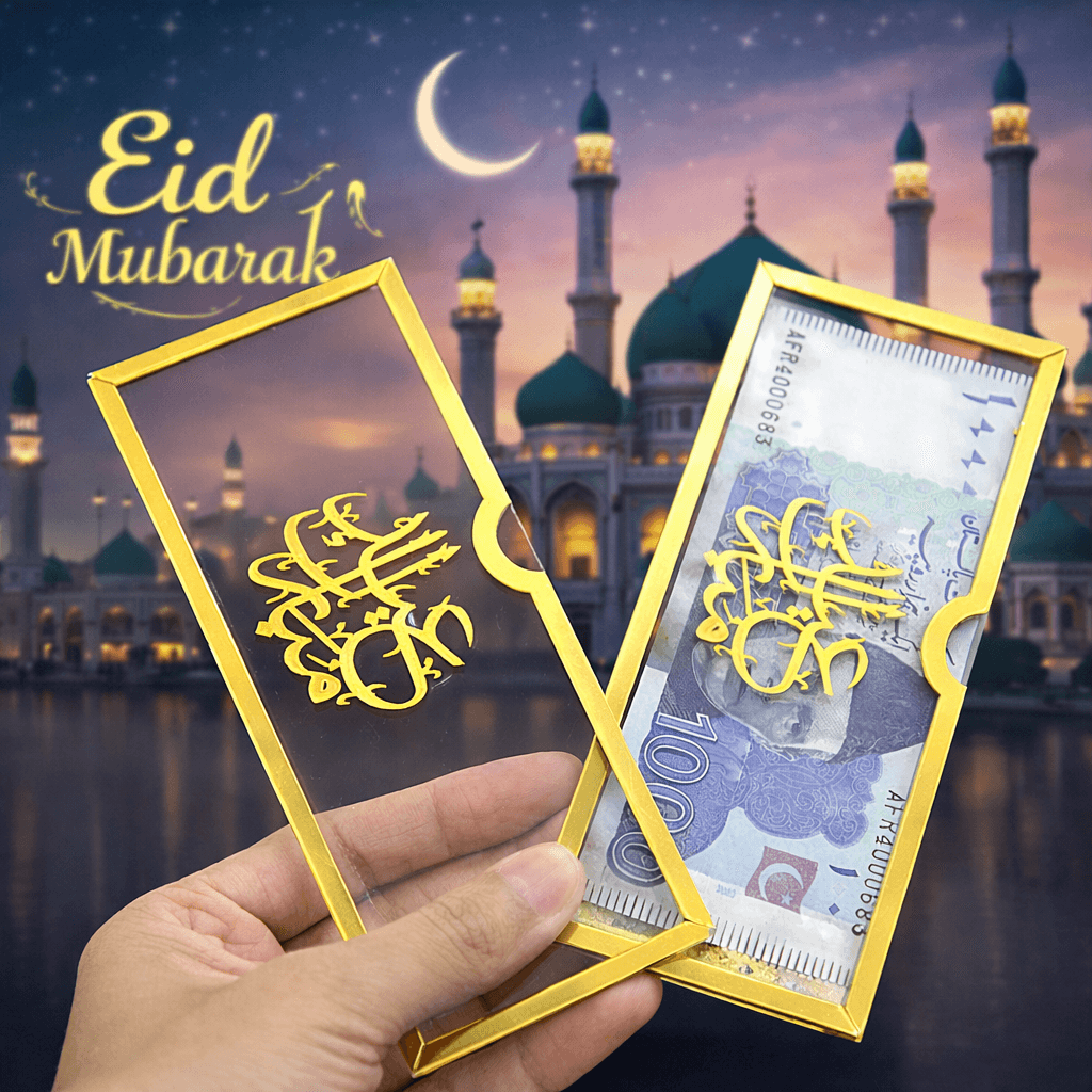 1 piece Acrylic Eidi Envelope| Eidi Envelope For Kids| Kids Eid Mubarak Eidi Envelopes-SMP01