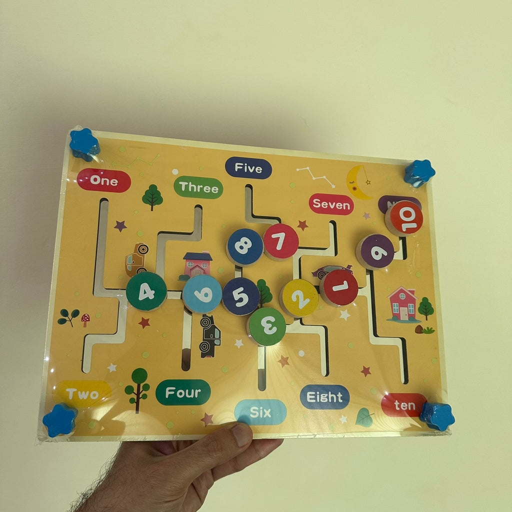 Movement Puzzle Game wooden Letters and numbers (Imported)