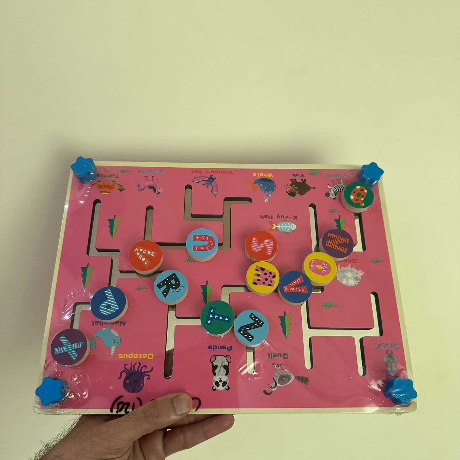 Movement Puzzle Game wooden Letters and numbers (Imported)