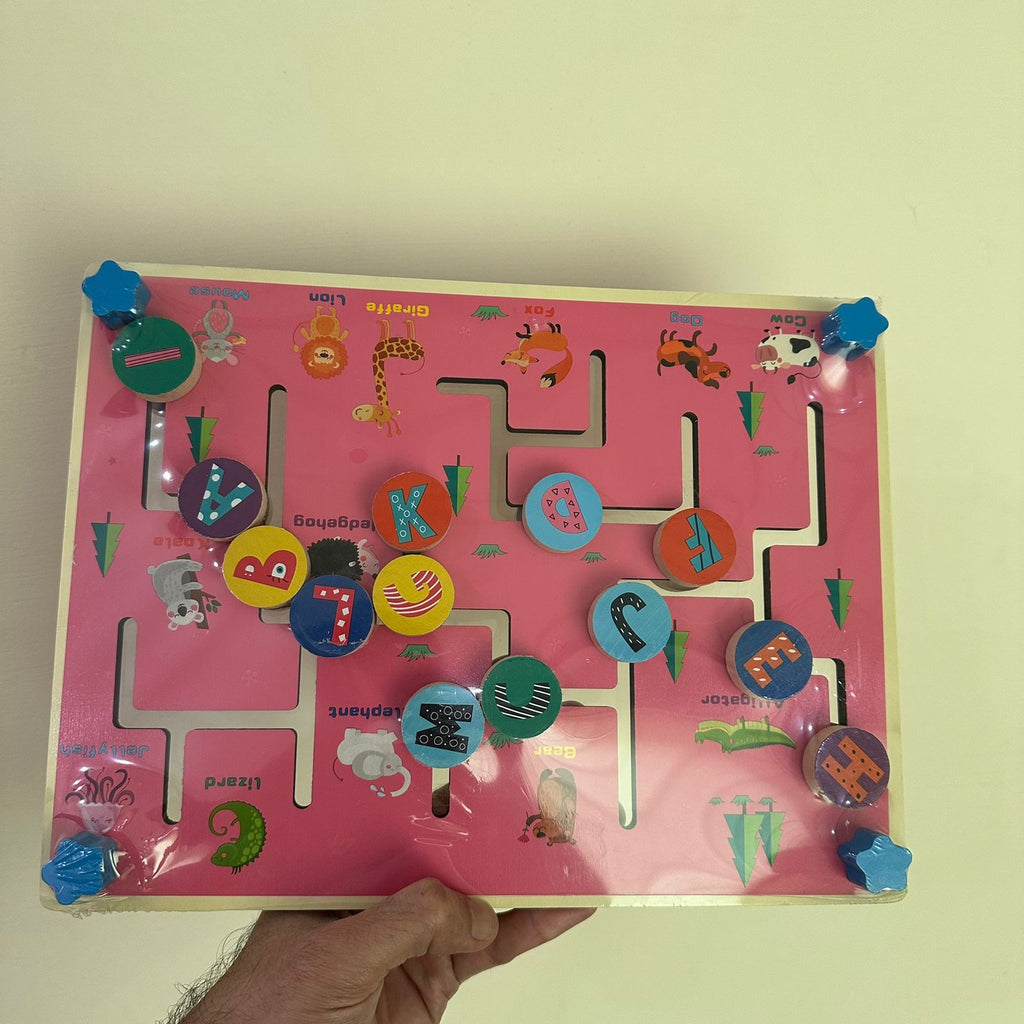Movement Puzzle Game wooden Letters and numbers (Imported)