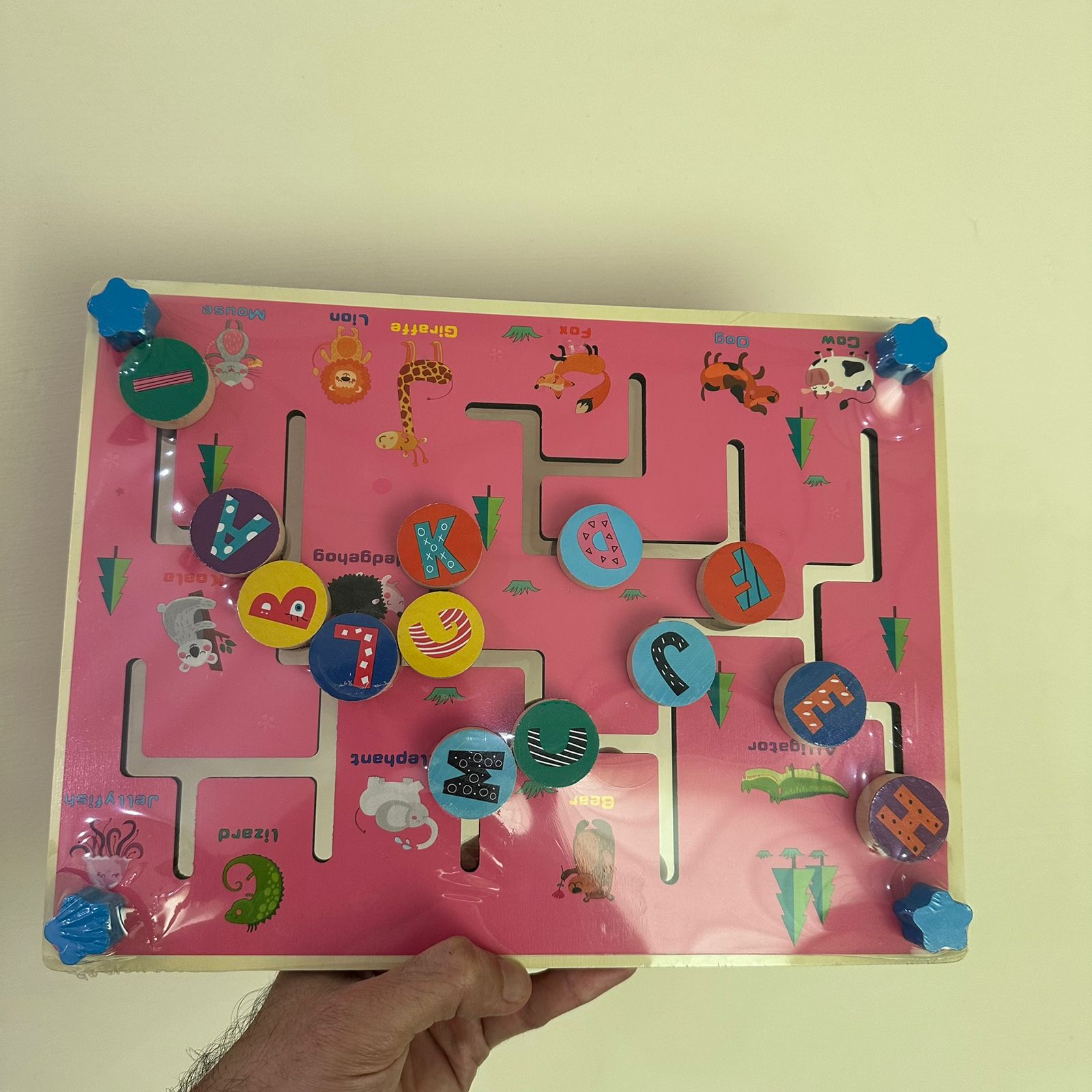 Movement Puzzle Game wooden Letters and numbers (Imported)