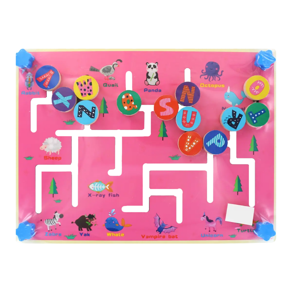 Movement Puzzle Game wooden Letters and numbers (Imported)