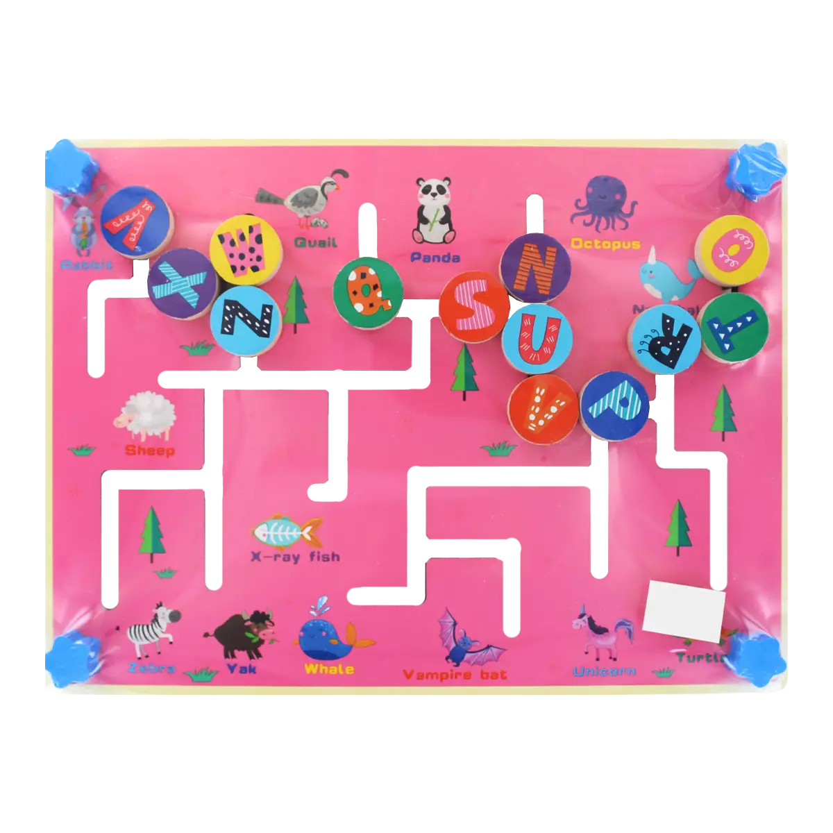 Movement Puzzle Game wooden Letters and numbers (Imported)
